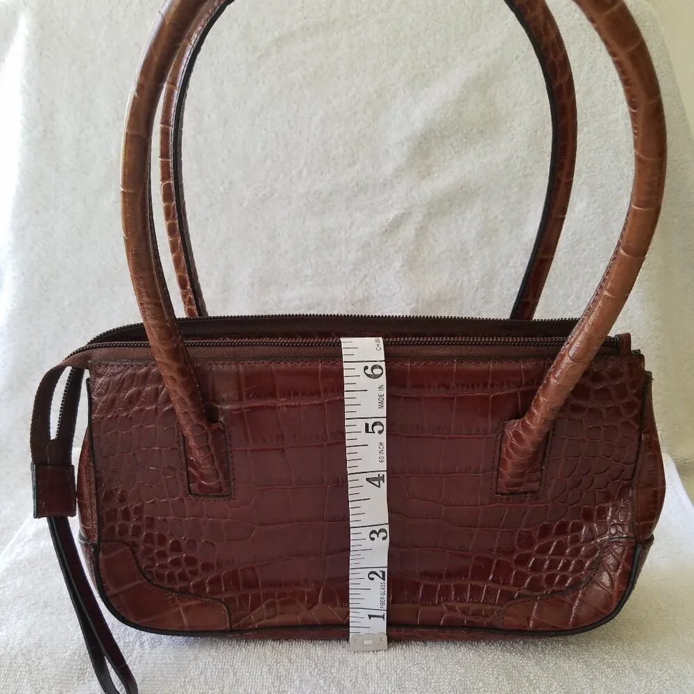 NEWPORT NEWS EASY STYLE VINTAGE FAUX ALLIGATOR LEATHER PURSE - Picture 5 of 13